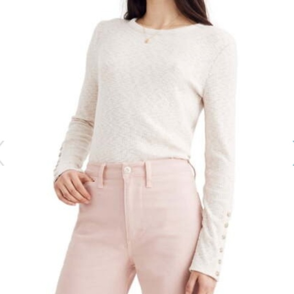 Madewell Button Sleeve Tee - Picture 2 of 5